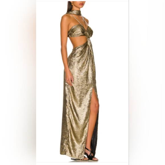 Cult Gaia Gold Cody Gown XS - Picture 3 of 7